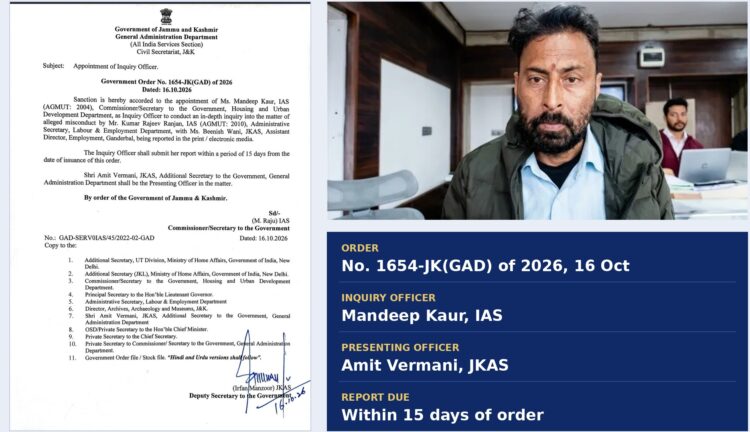 J&K govt orders 15-day probe into alleged misconduct by Labour Secretary